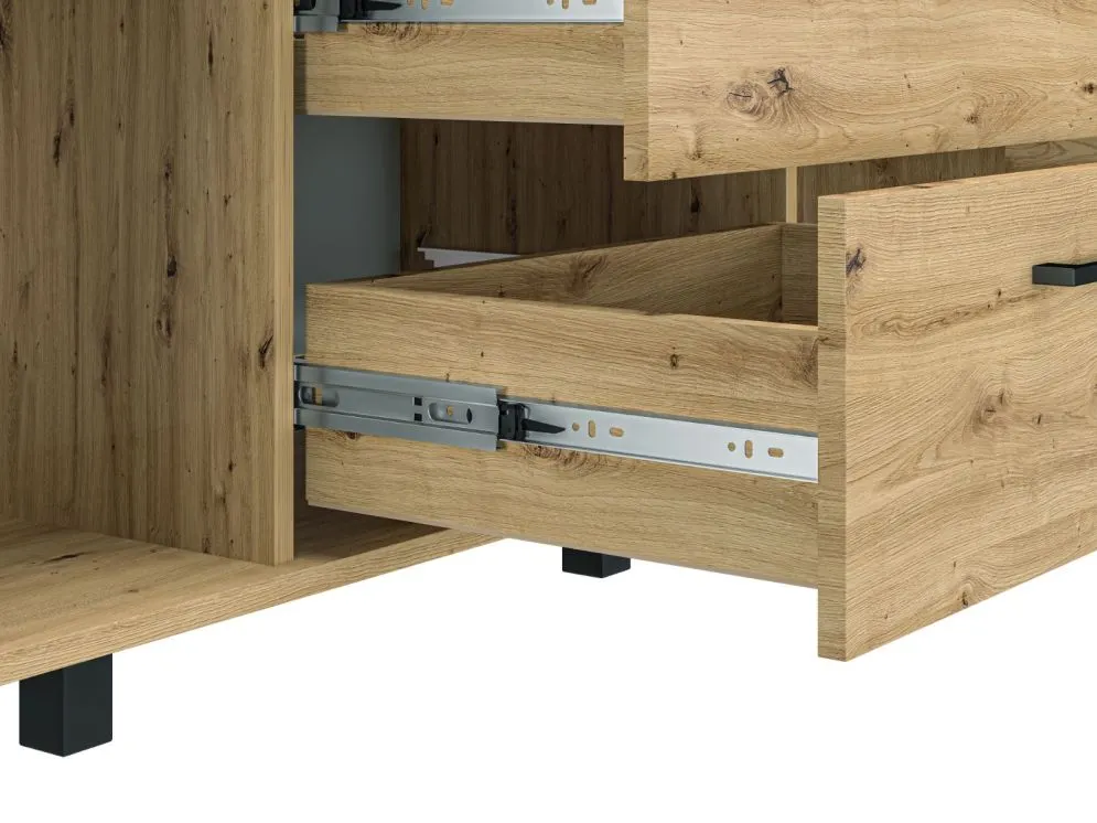 Komoda NIKOLA 2D3S dąb artisan do przedpokoju polskiej produkcji I sklep meblowy MIRAT. styl LOFT kolekcja NIKOLA