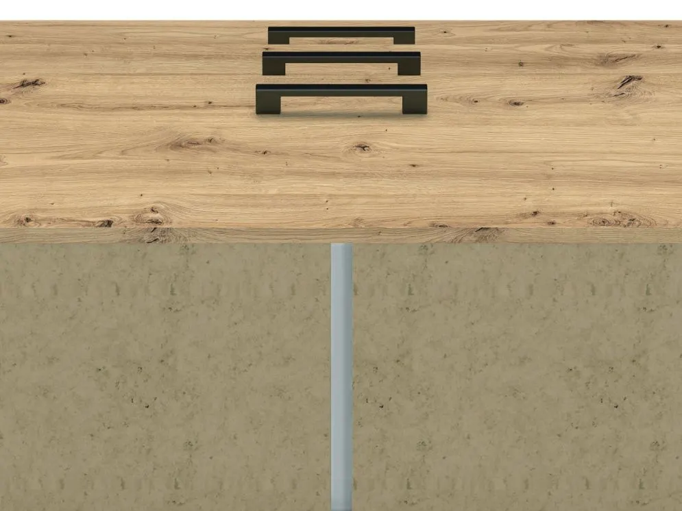 Komoda NIKOLA 3S2D dąb artisan z szufladami i szafką I sklep meblowy MIRAT. styl LOFT