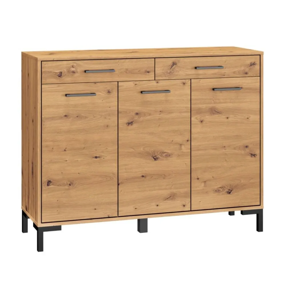 Komoda NIKOLA 2S3D dąb artisan do przedpokoju I sklep meblowy MIRAT. styl LOFT kolekcja NIKOLA