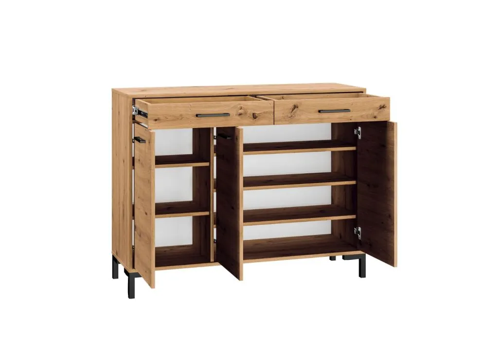 Komoda NIKOLA 2S3D dąb artisan do przedpokoju I sklep meblowy MIRAT. styl LOFT kolekcja NIKOLA