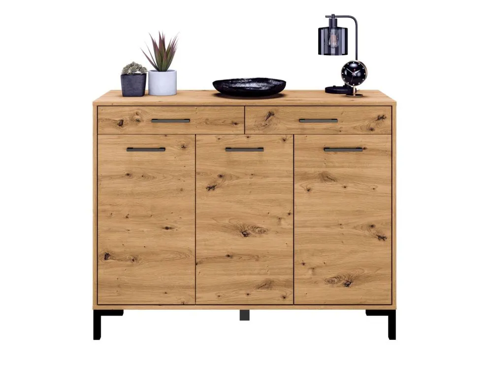Komoda NIKOLA 2S3D dąb artisan do przedpokoju I sklep meblowy MIRAT. styl LOFT kolekcja NIKOLA