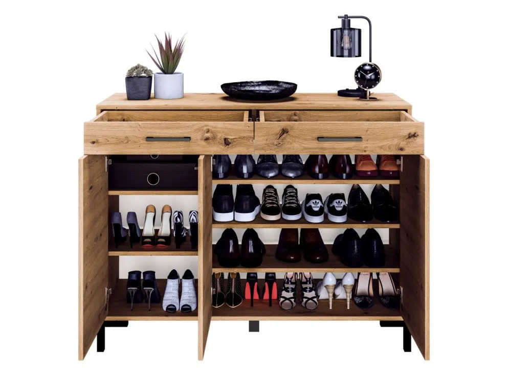 Komoda NIKOLA 2S3D dąb artisan do przedpokoju I sklep meblowy MIRAT. styl LOFT kolekcja NIKOLA