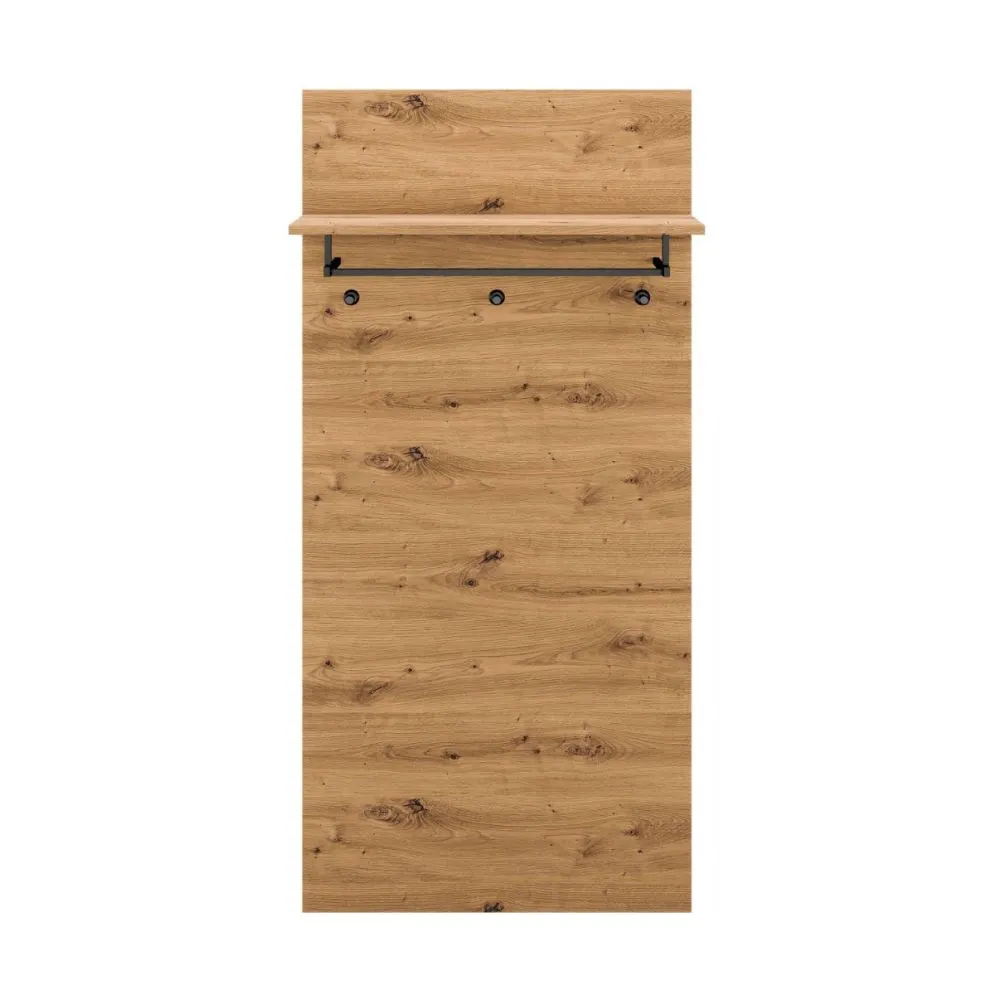 Wieszak do przedpokoju NIKOLA 69 dąb artisan wiszący z półką I sklep meblowy MIRAT. styl LOFT kolekcja NIKOLA