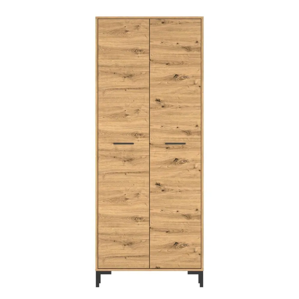 Szafa NIKOLA 2D dąb artisan dwudrzwiowa polskiej produkcji I sklep meblowy MIRAT. styl LOFT