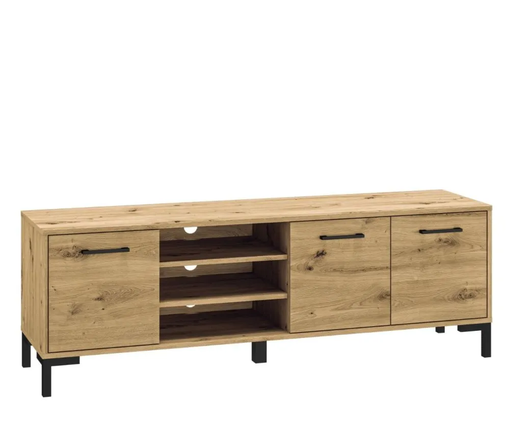 Szafka RTV NIKOLA dąb artisan w stylu loft I sklep meblowy MIRAT. styl LOFT