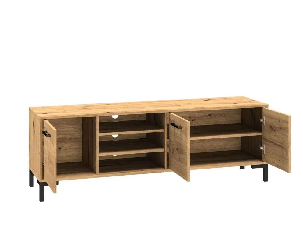 Szafka RTV NIKOLA dąb artisan w stylu loft I sklep meblowy MIRAT. styl LOFT