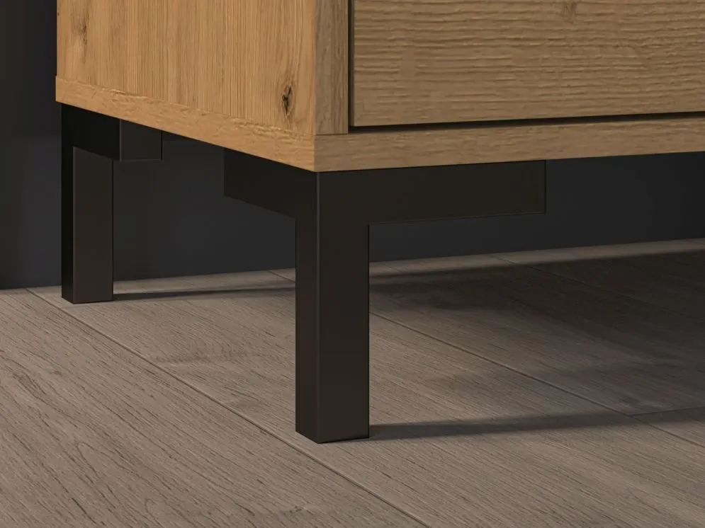 Szafka RTV NIKOLA dąb artisan w stylu loft I sklep meblowy MIRAT. styl LOFT