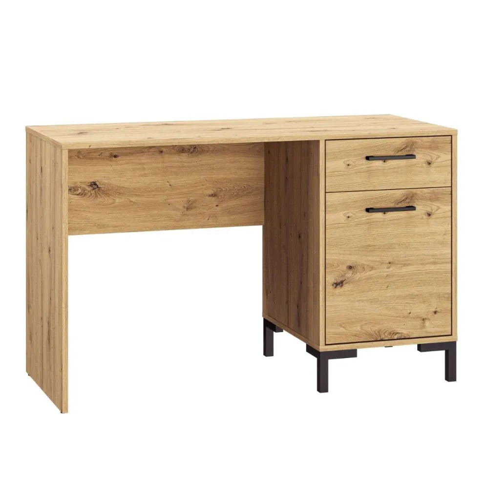 Biurko NIKOLA dąb artisan z szafką i szufladą I sklep meblowy MIRAT. styl LOFT kolekcja NIKOLA