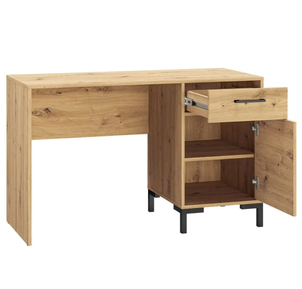 Biurko NIKOLA dąb artisan z szafką i szufladą I sklep meblowy MIRAT. styl LOFT kolekcja NIKOLA
