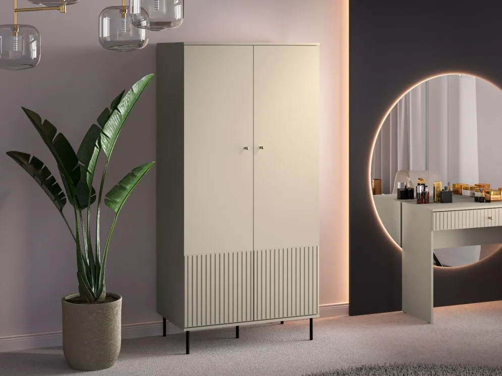 Szafa ELLEN kaszmir dwudrzwiowa z frezowanymi frontami I sklep meblowy MIRAT. styl GLAMOUR, RYFLOWANY