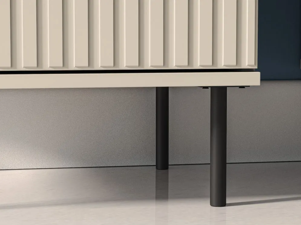 Witryna wysoka ELLEN kaszmir z podświetleniem LED I sklep meblowy MIRAT. styl GLAMOUR, RYFLOWANY