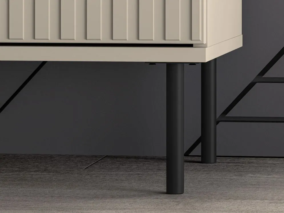 Witryna niska ELLEN kaszmir na metalowych nogach I sklep meblowy MIRAT. styl GLAMOUR, RYFLOWANY