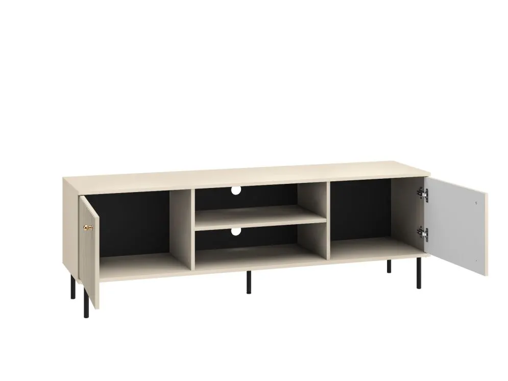 Szafka RTV ELLEN 160 kaszmir w stylu glamour I sklep meblowy MIRAT. styl GLAMOUR, RYFLOWANY kolekcja ELLEN