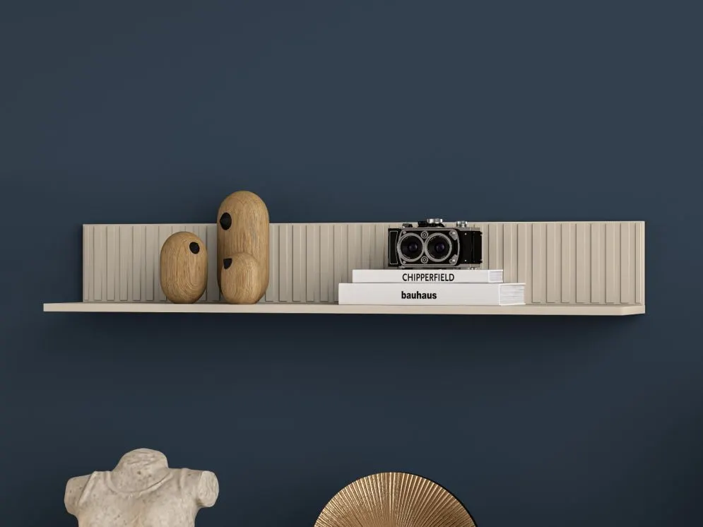 Półka ELLEN kaszmir wisząca polskiej produkcji I sklep meblowy MIRAT. styl GLAMOUR, RYFLOWANY kolekcja ELLEN