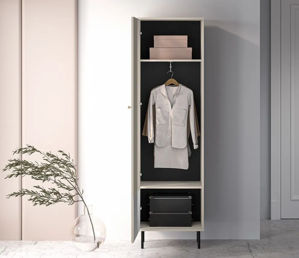 Szafa ELLEN 1D kaszmir w stylu glamour I sklep meblowy MIRAT. styl GLAMOUR, RYFLOWANY kolekcja ELLEN