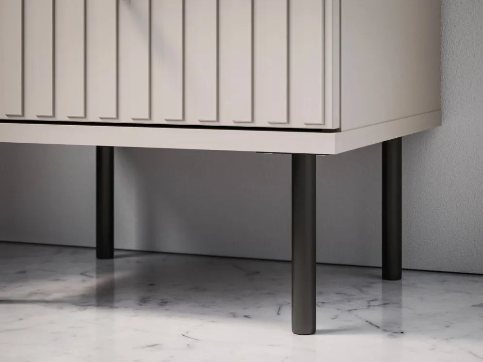 Szafka nocna ELLEN 2 kaszmir I sklep meblowy MIRAT. styl GLAMOUR, RYFLOWANY kolekcja ELLEN