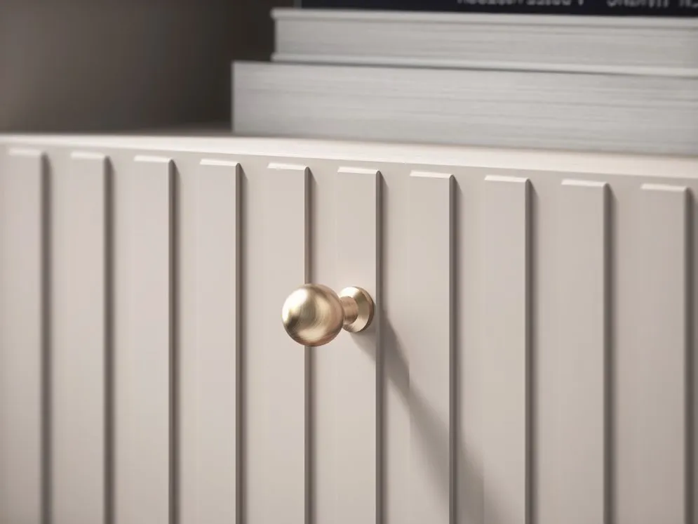 Szafka nocna ELLEN 2 kaszmir I sklep meblowy MIRAT. styl GLAMOUR, RYFLOWANY kolekcja ELLEN