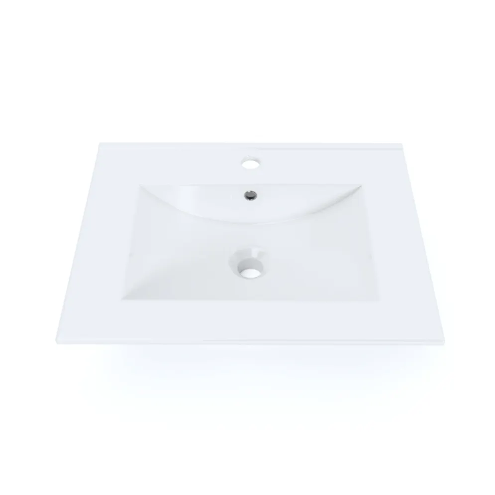 Umywalka wpuszczana PRATO 60cm biała ceramiczna z otworem na baterię I sklep meblowy MIRAT.