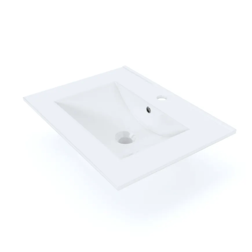 Umywalka wpuszczana PRATO 60cm biała ceramiczna z otworem na baterię I sklep meblowy MIRAT.