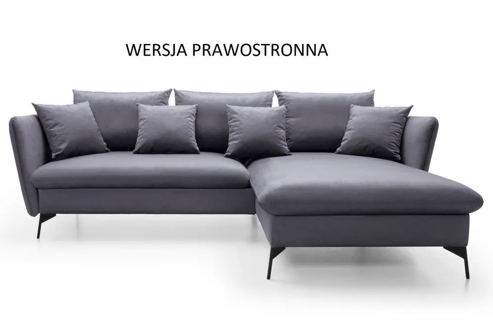 Narożnik z funkcją spania LINDA VELVET grafitowy ze skrzynią I sklep meblowy MIRAT.