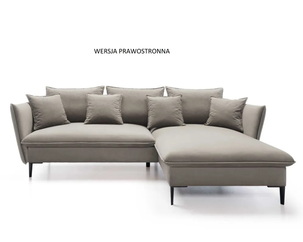 Narożnik z funkcją spania BOSS beżowy welurowy I sklep meblowy MIRAT.