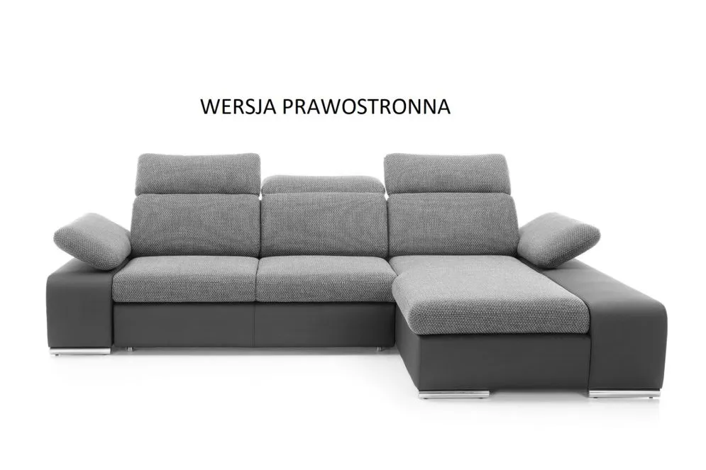 Narożnik z funkcją spania DAKOTA szary/grafitowy prawy/lewy I sklep meblowy MIRAT.