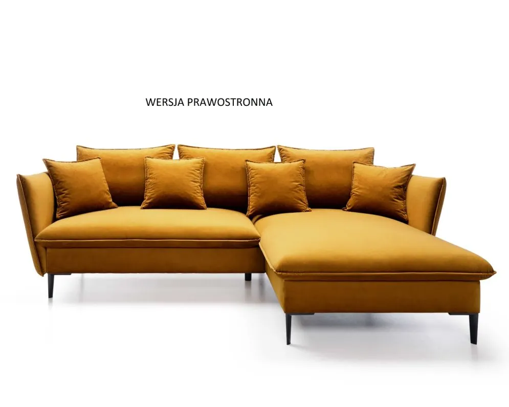 Narożnik z funkcją spania BOSS musztardowy komfortowy I sklep meblowy MIRAT.