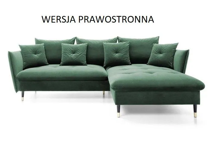 Narożnik z funkcją spania ATENA zielony glamour I sklep meblowy MIRAT. styl GLAMOUR