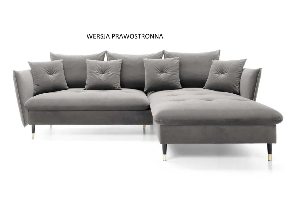 Narożnik z funkcją spania ATENA szary z pojemnikiem na pościel I sklep meblowy MIRAT. styl GLAMOUR