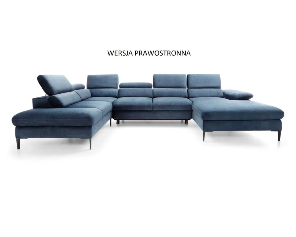 Narożnik z funkcją spania SIMON U2 granatowy prawy/lewy I sklep meblowy MIRAT.