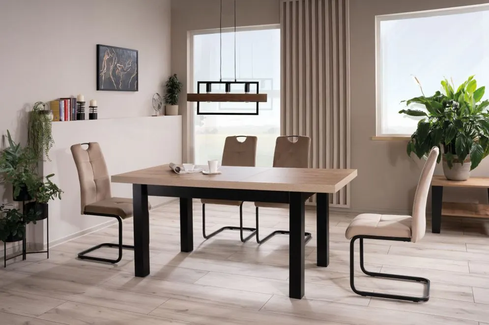 Stół rozkładany PRESTO 140(218)x80 dąb artisan/czarny I sklep meblowy MIRAT. styl LOFT