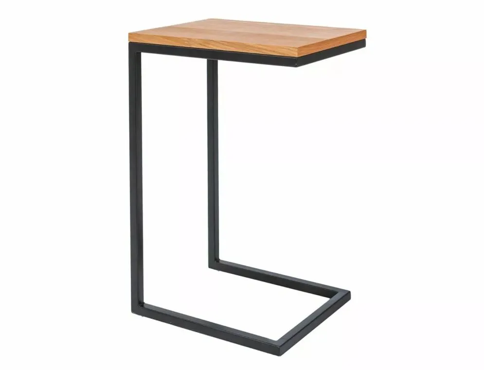 Lekki stolik kawowy LARGO C 40x30 dąb/czarny loftowy I sklep meblowy MIRAT. styl LOFT