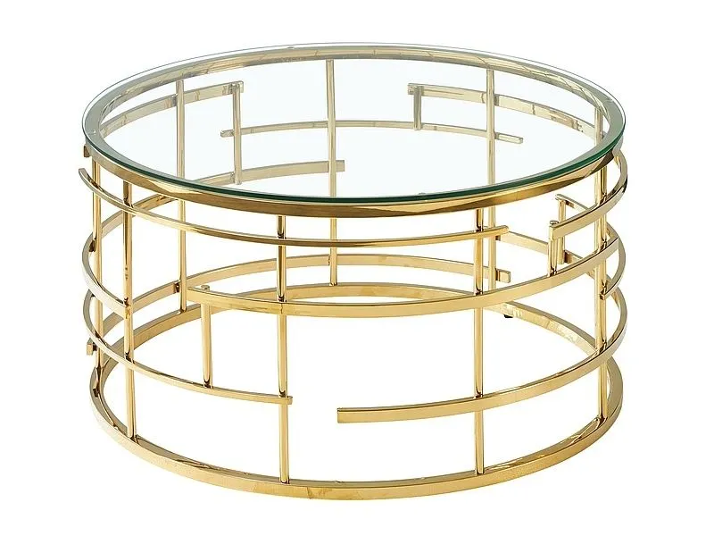 Stolik kawowy szklany LIVIA 80x80 złoty I sklep meblowy MIRAT. styl GLAMOUR
