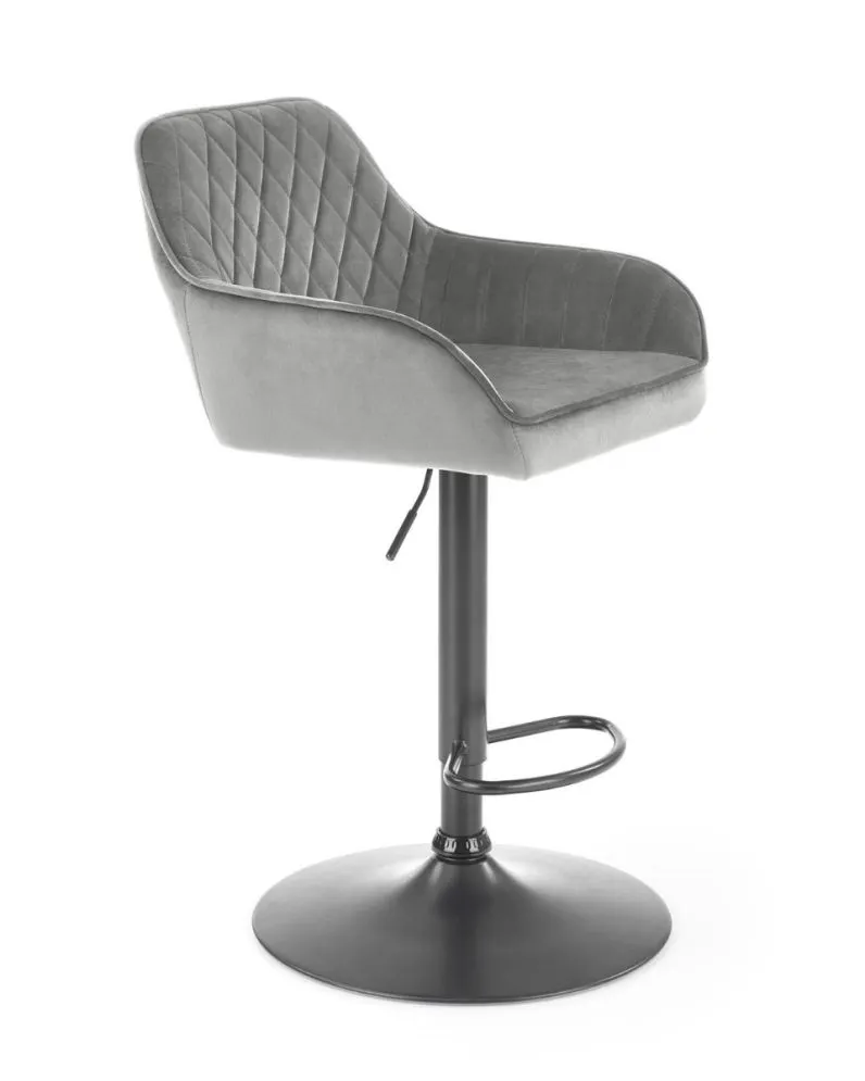 Hoker H-103 VELVET szary z regulacją wysokości I sklep meblowy MIRAT. styl GLAMOUR, LOFT
