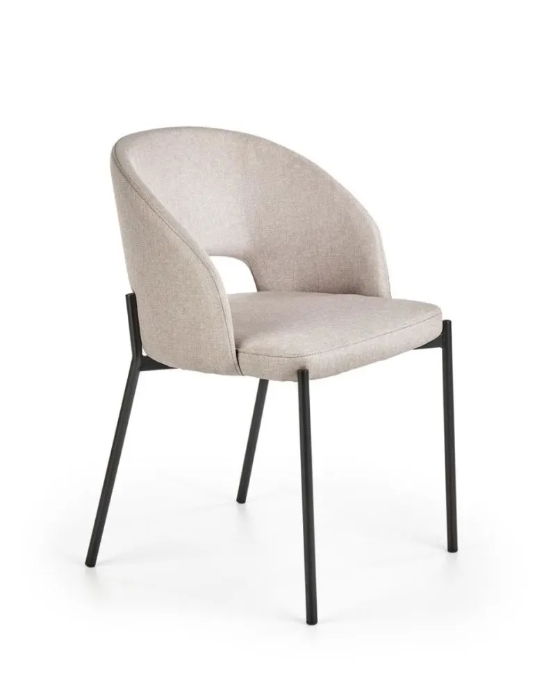 Krzesło tapicerowane K373 beżowe nowoczesne na metalowych nogach | MIRAT.