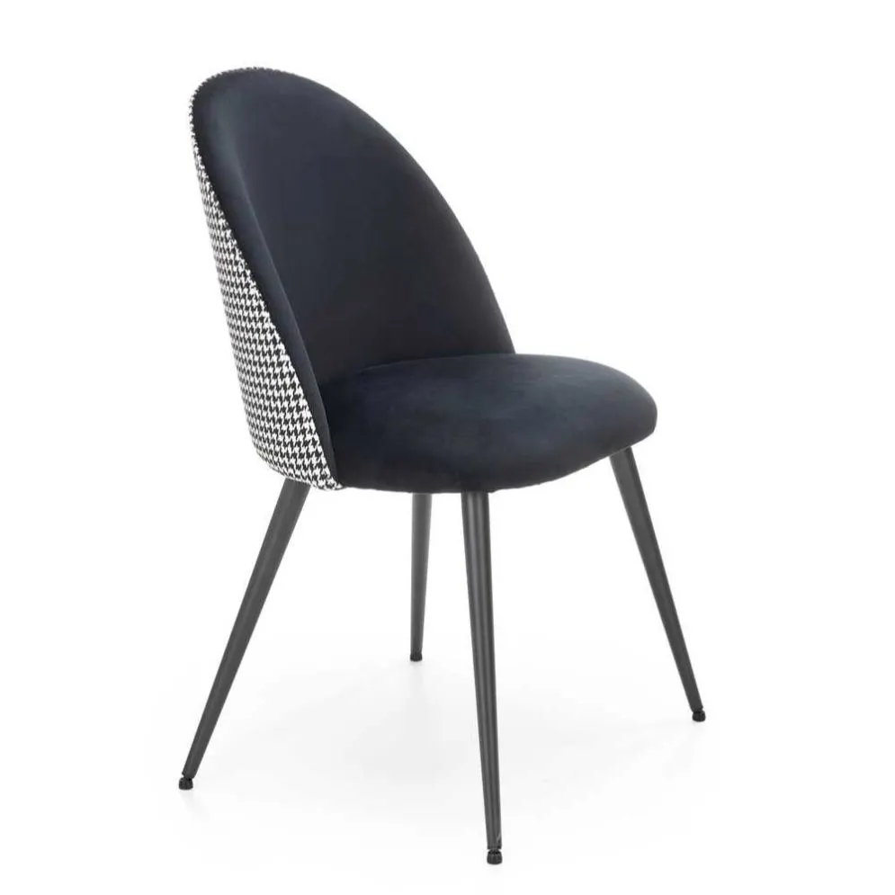 Krzesło tapicerowane K478 czarne/białe na metalowych nogach I sklep meblowy MIRAT.