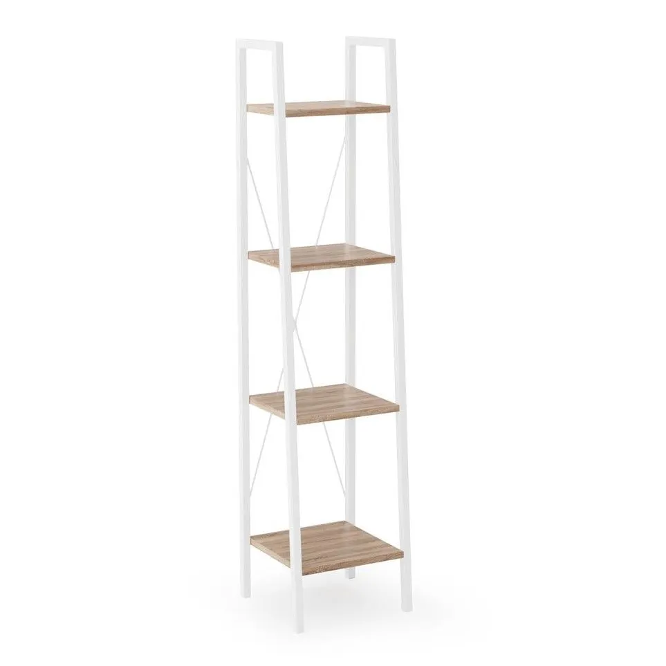 Regał NARVIK REG1 dąb sonoma/biały w stylu skandynawskim I sklep meblowy MIRAT. styl SKANDYNAWSKI kolekcja NARVIK HALMAR