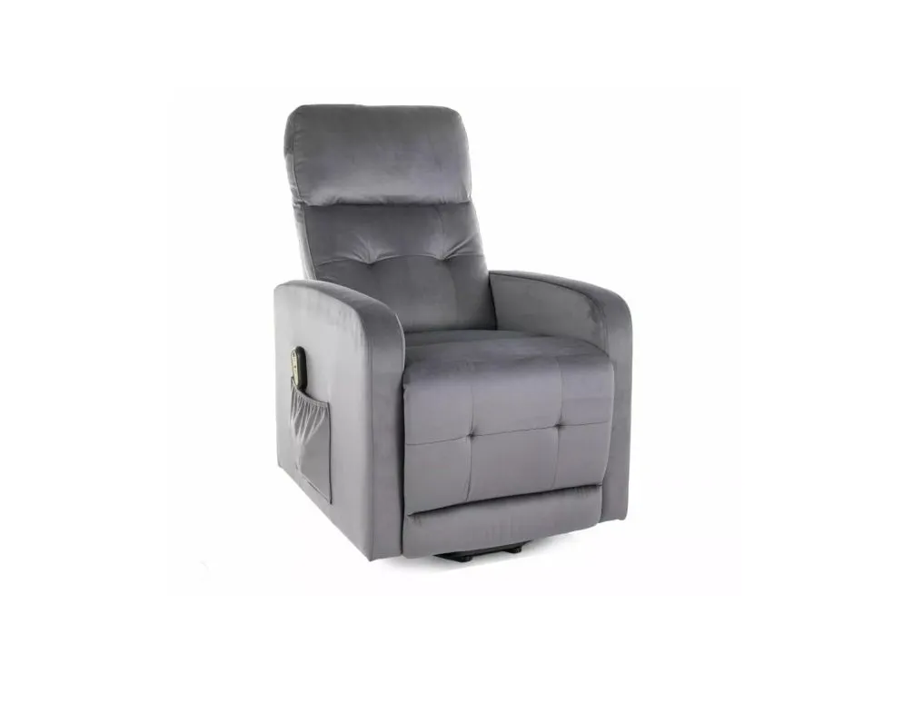 Fotel rozkładany OTUS II VELVET szary I sklep meblowy MIRAT. styl VINTAGE