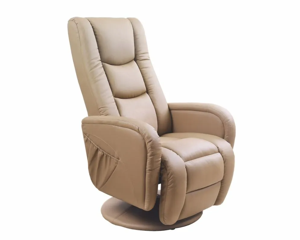 Fotel PULSAR beżowy rozkładany skórzany I sklep meblowy MIRAT.