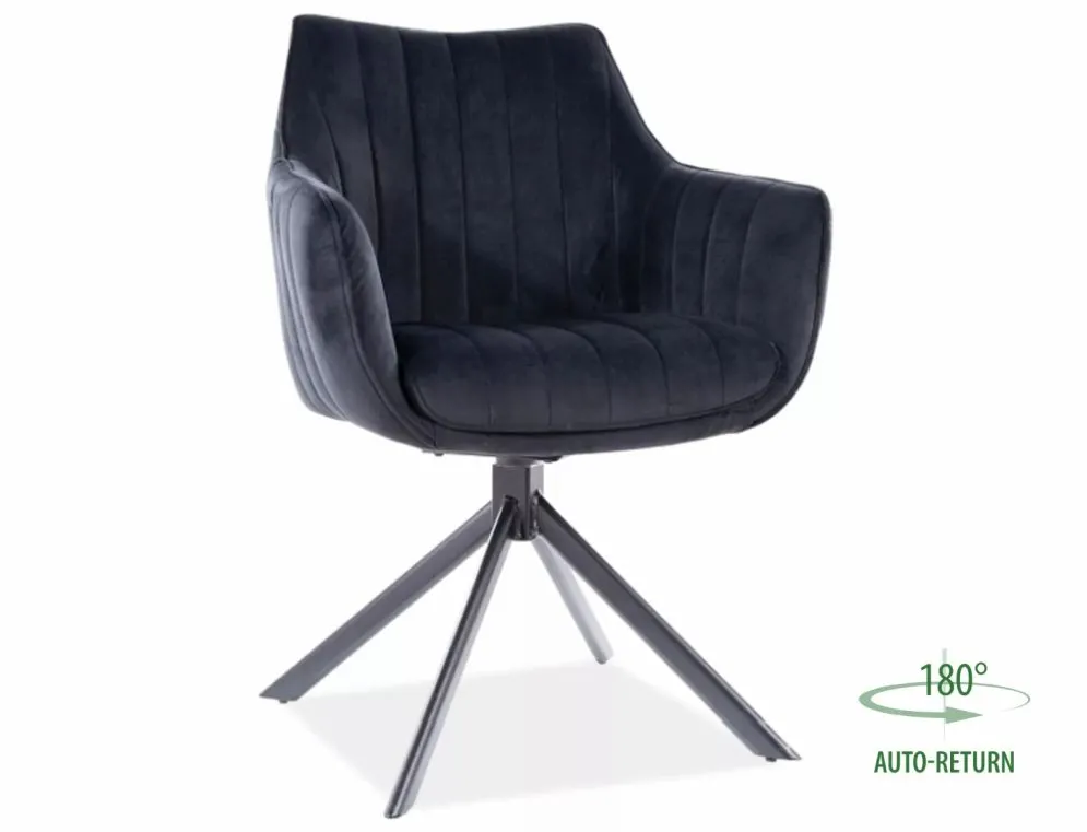 Krzesło tapicerowane AZALIA VELVET czarne welurowe do jadalni | MIRAT. styl GLAMOUR, LOFT