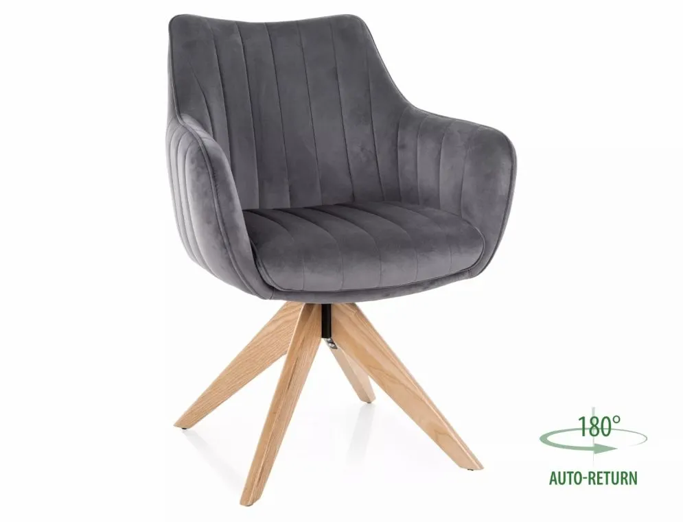 Krzesło tapicerowane AZALIA D VELVET szare I sklep meblowy MIRAT. styl LOFT, SKANDYNAWSKI