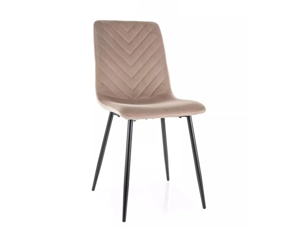 Krzesło tapicerowane DAREN VELVET ciemnobeżowe I sklep meblowy MIRAT. styl GLAMOUR