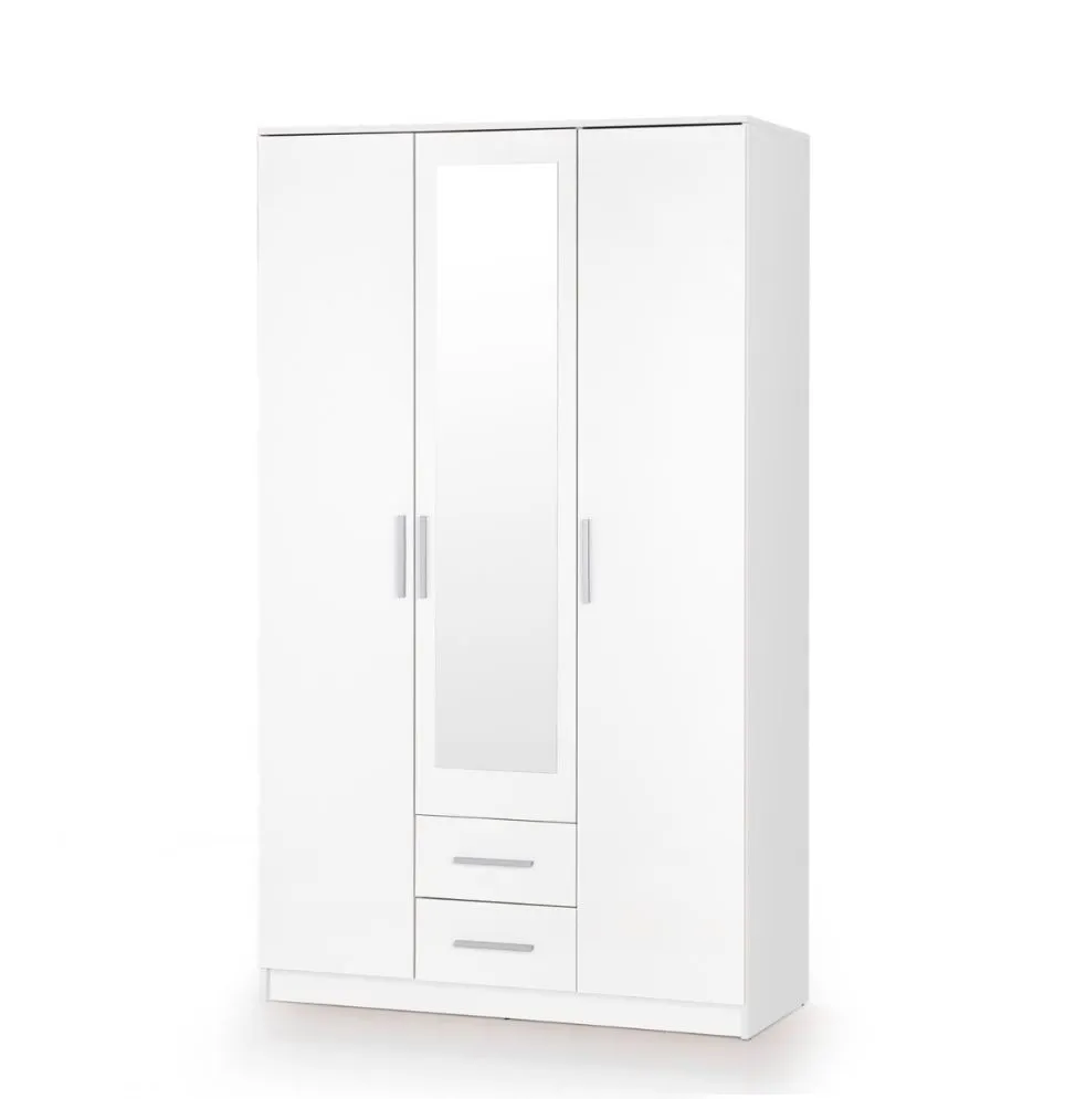 Szafa trzydrzwiowa LIMA S-3 120cm biały połysk z lustrem do salonu I sklep meblowy MIRAT. styl SKANDYNAWSKI kolekcja LIMA