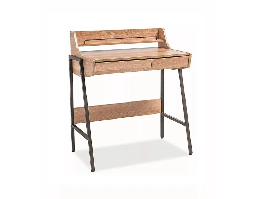 Biurko B-168 dąb/ciemno brązowe w stylu loft | MIRAT. styl LOFT