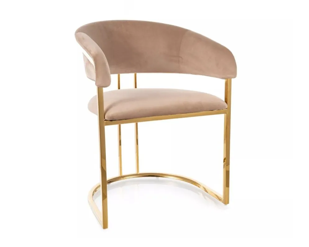 Krzesło tapicerowane TULIPE VELVET beżowe I sklep meblowy MIRAT. styl GLAMOUR