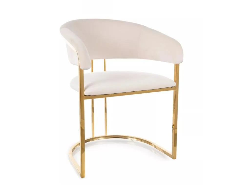 Krzesło tapicerowane TULIPE VELVET jasnobeżowe I sklep meblowy MIRAT. styl GLAMOUR