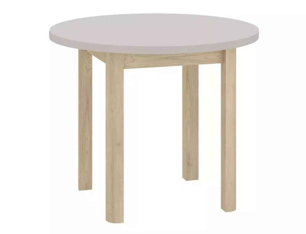 Stół okrągły ADAM 80 cm Kaszmir / Dąb Cremona Torro | MIRAT styl SKANDYNAWSKI