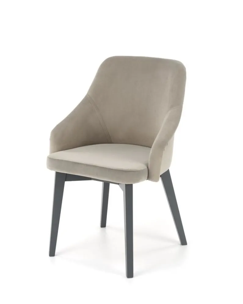 Krzesło tapicerowane TOLEDO 2 VELVET grafitowe/czarne na drewnianych nogach I sklep meblowy MIRAT.