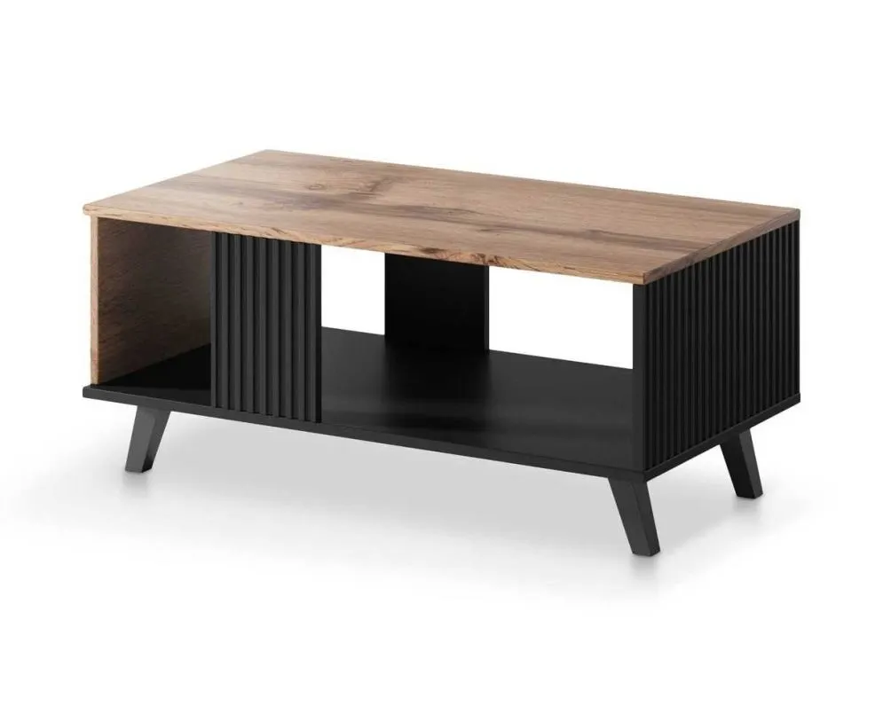 Stolik kawowy RANDOM LAW-1 dąb/czarny do salonu | MIRAT. styl LOFT kolekcja RANDOM
