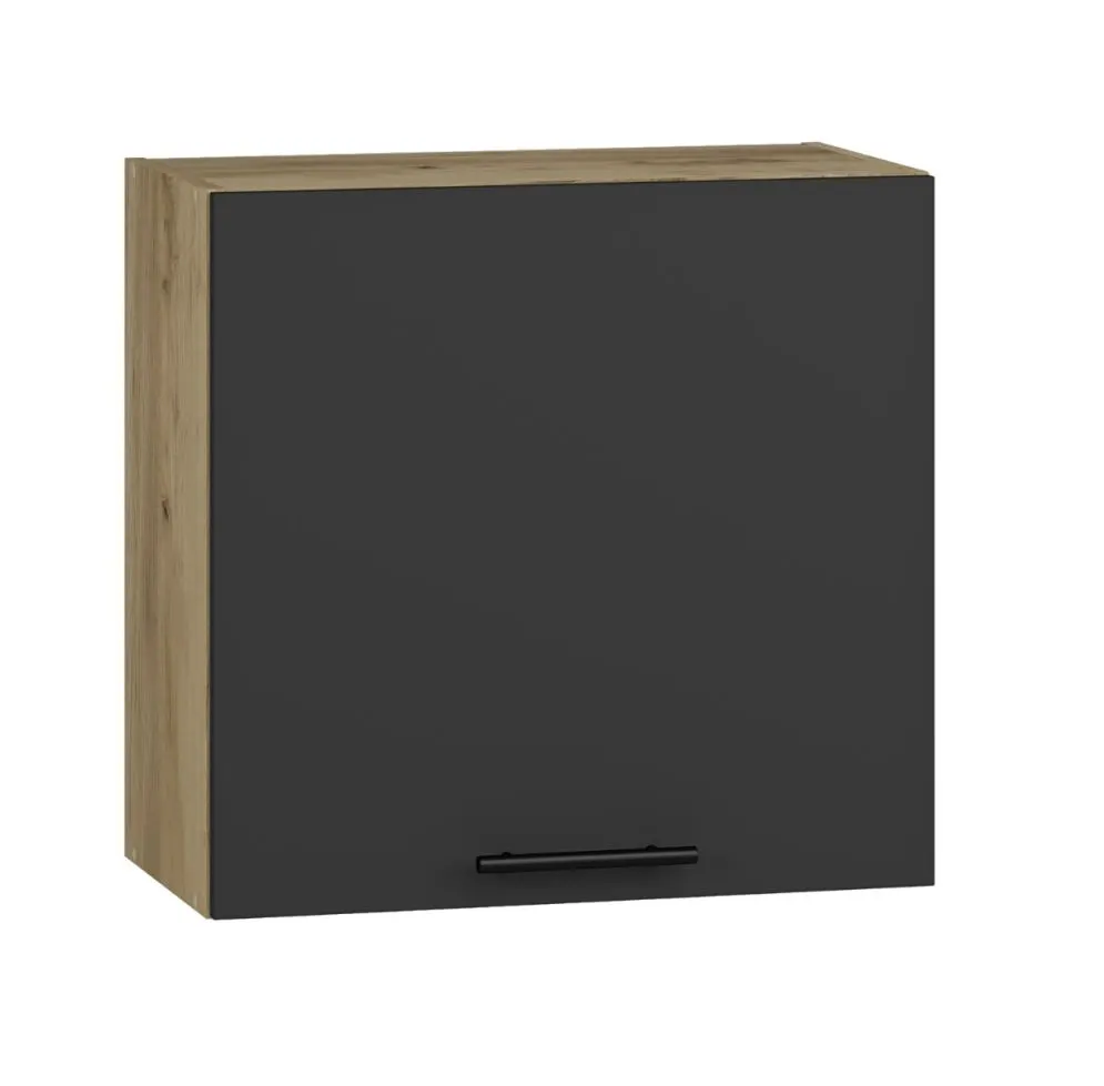 Szafka kuchenna wisząca 60 VENTO GOO-60/58 antracyt połysk z półką | MIRAT. styl LOFT kolekcja VENTO